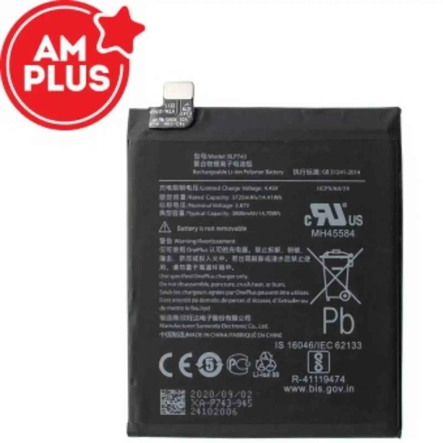 OnePlus 7T Replacement Battery 3725mAh AMPLUS