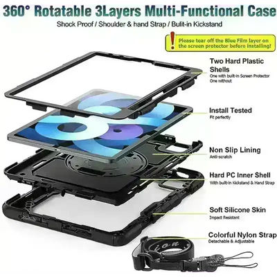 Pure Guardian 2 case iPad 7th/8th/9th gen (10.2) black With Strap and In - build Screen Guard - MyMobile