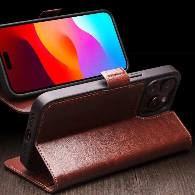 QIALINO Classic 103 Buckle Genuine Leather Phone Case QIALINO