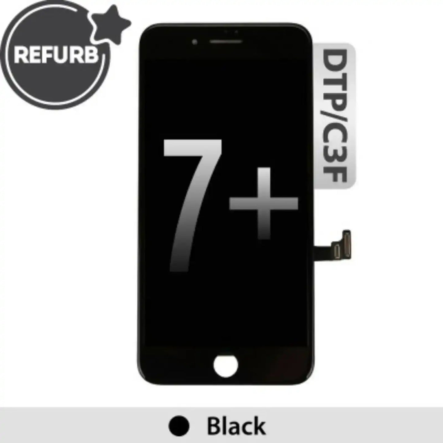 REFURB LCD Assembly for iPhone 7 Plus Screen Replacement (LG, DTP C3F)-Black REFURB - OEM Refurbished