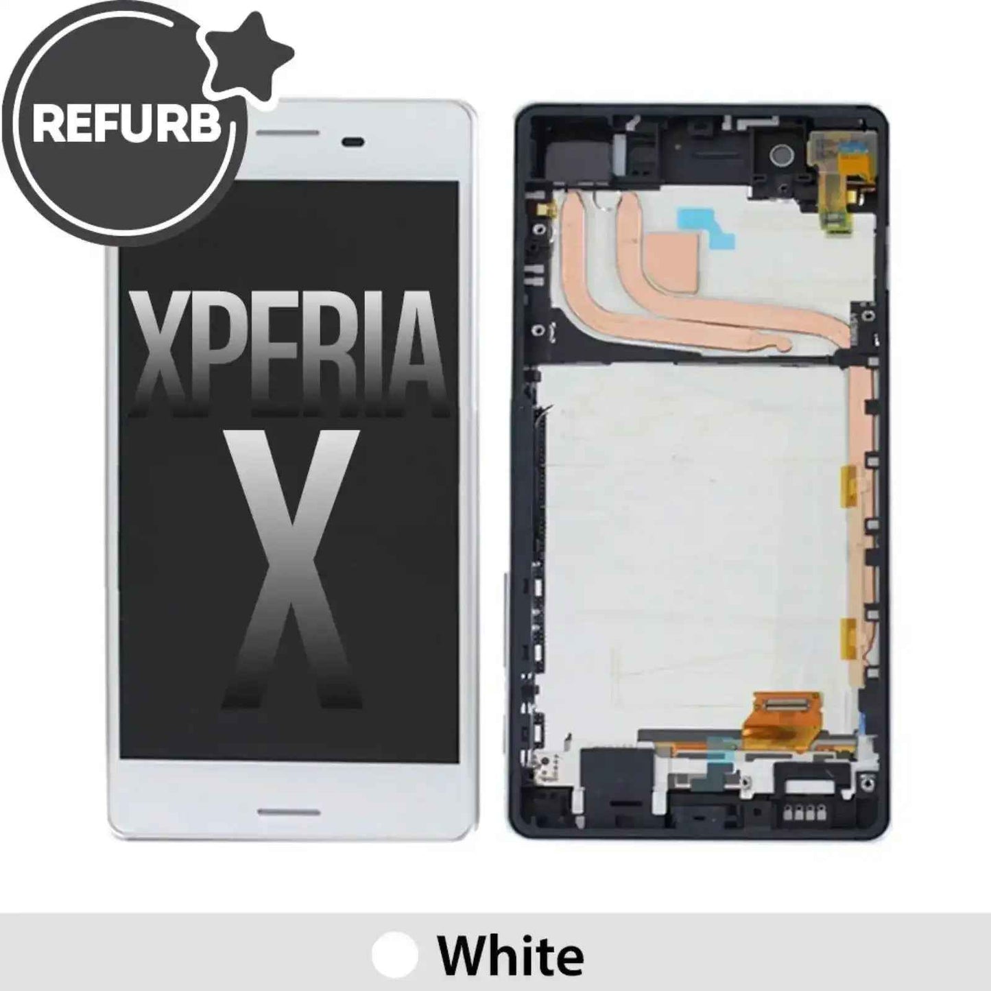 REFURB LCD Screen Repair Screen for Sony Xperia X with Frame -White