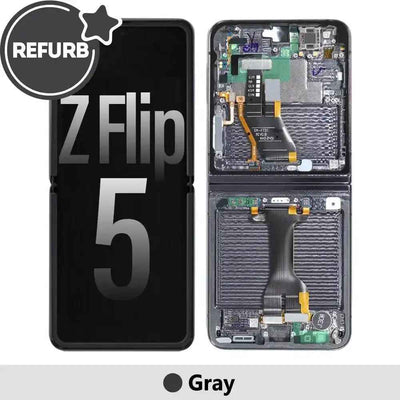 REFURB OLED Screen Replacement with Frame for Samsung Galaxy Z Flip5 5G F731B-Gray