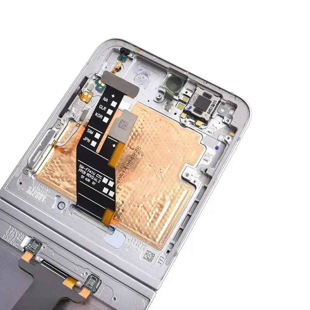 REFURB OLED Screen Replacement with Frame for Samsung Galaxy Z Flip6 5G F741B -Silver Shadow