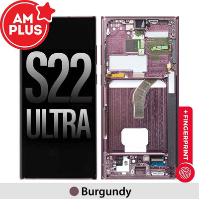 Samsung Galaxy S22 Ultra 5G G908B AMPLUS OLED Screen Replacement Digitizer with Frame -Phantom Black (improved edition)