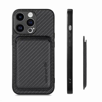 Carbon Fiber Leather Card Magsafe Phone Case MyMobile