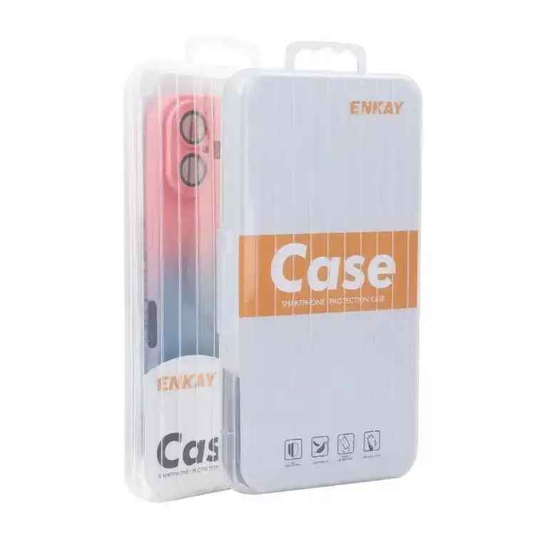 ENKAY Hat-Prince MagSafe Rainbow Gradient Silicone Phone Case with Lens Film