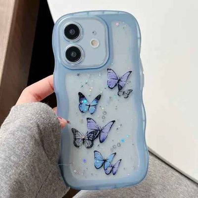 Wave Edge Butterfly TPU Hybrid PC Phone Case
