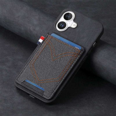 Denim Texture Leather Skin Phone Case with Card Slot