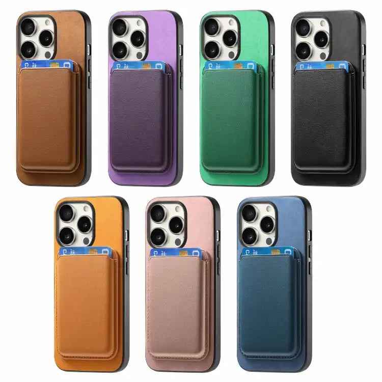 Retro Magsafe Card Bag PU Back Cover Phone Case