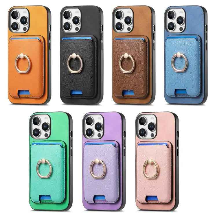Retro Cross Leather Card Bag MagSafe Phone Case