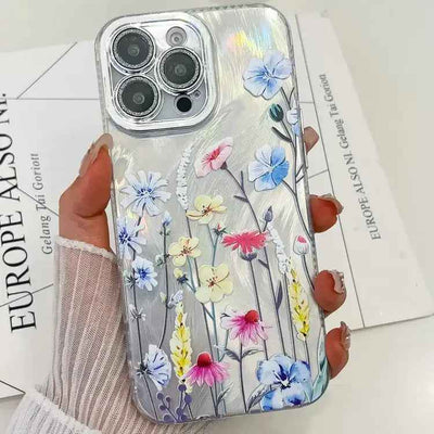 Electroplating Flowers Plants Texture TPU Phone Case