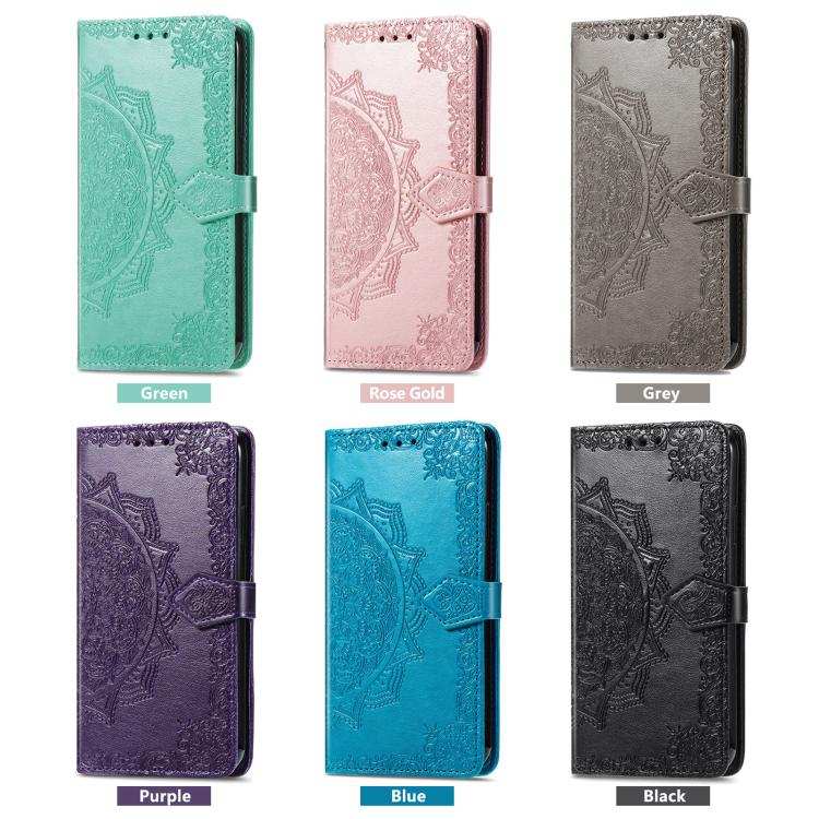 Mandala Flower Embossed Leather Phone Case