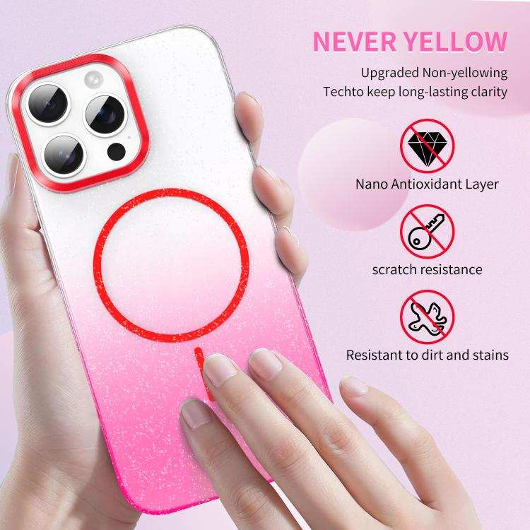 Gold Diamond Glitter Gradient MagSafe Shockproof Phone Case