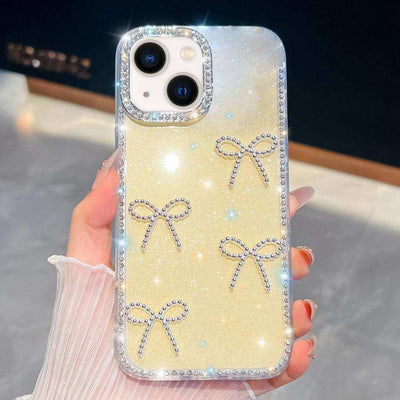 Diamond Glitter Bow-knot Four-Corner Shockproof Phone Case