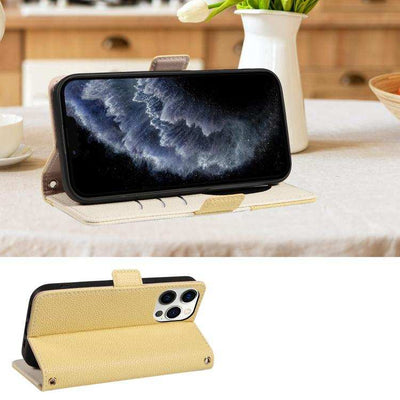 Litchi Texture Wallet Mirror Leather Phone Case