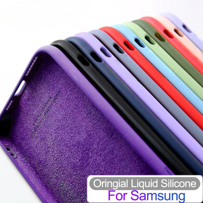 Liquid Silicon Phone Case For Samsung Galaxy Soft Shock Cover