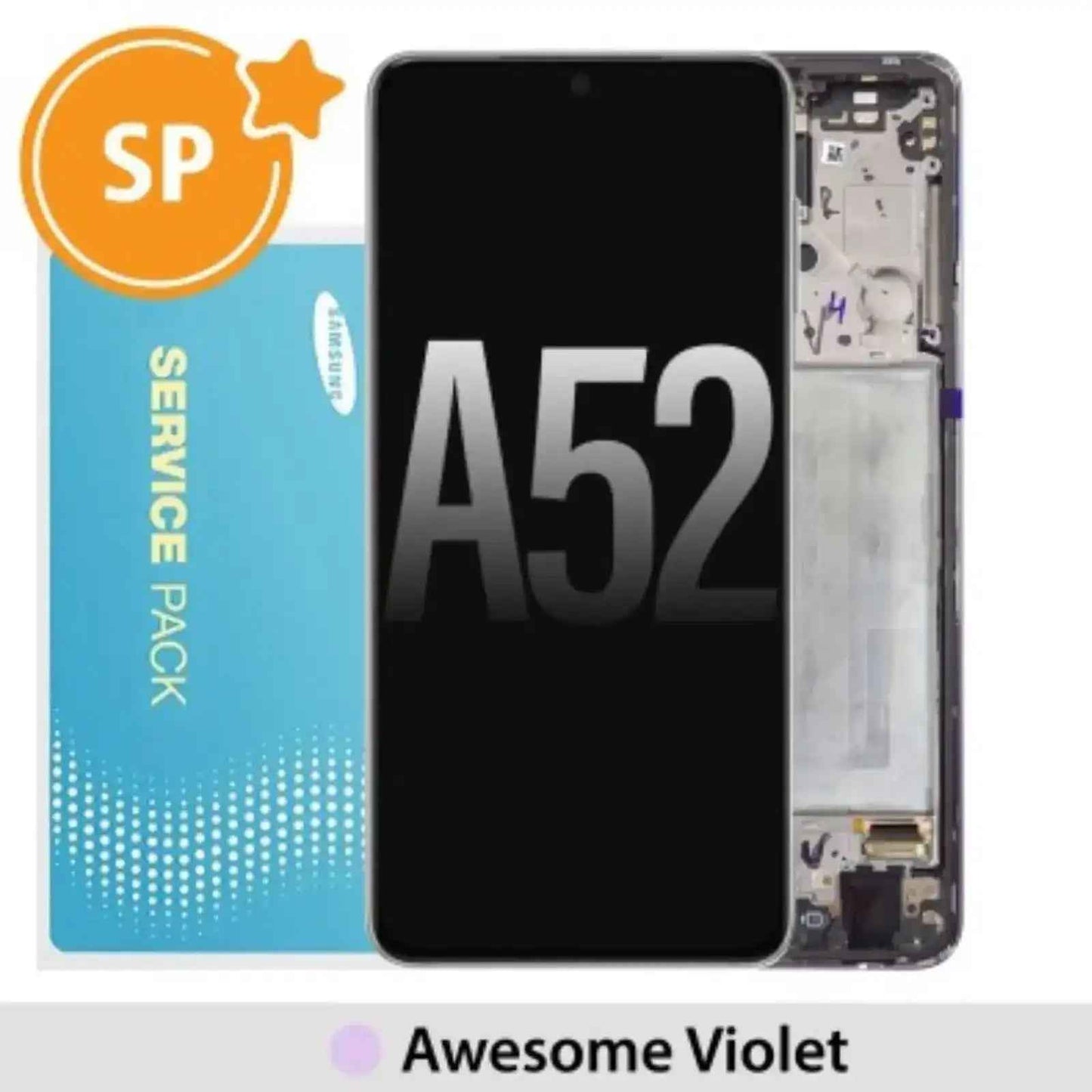 Samsung Galaxy A52 A525 A526 OLED Screen Replacement Digitizer GH82-25229C25230C (Service Pack)-Awesome Violet