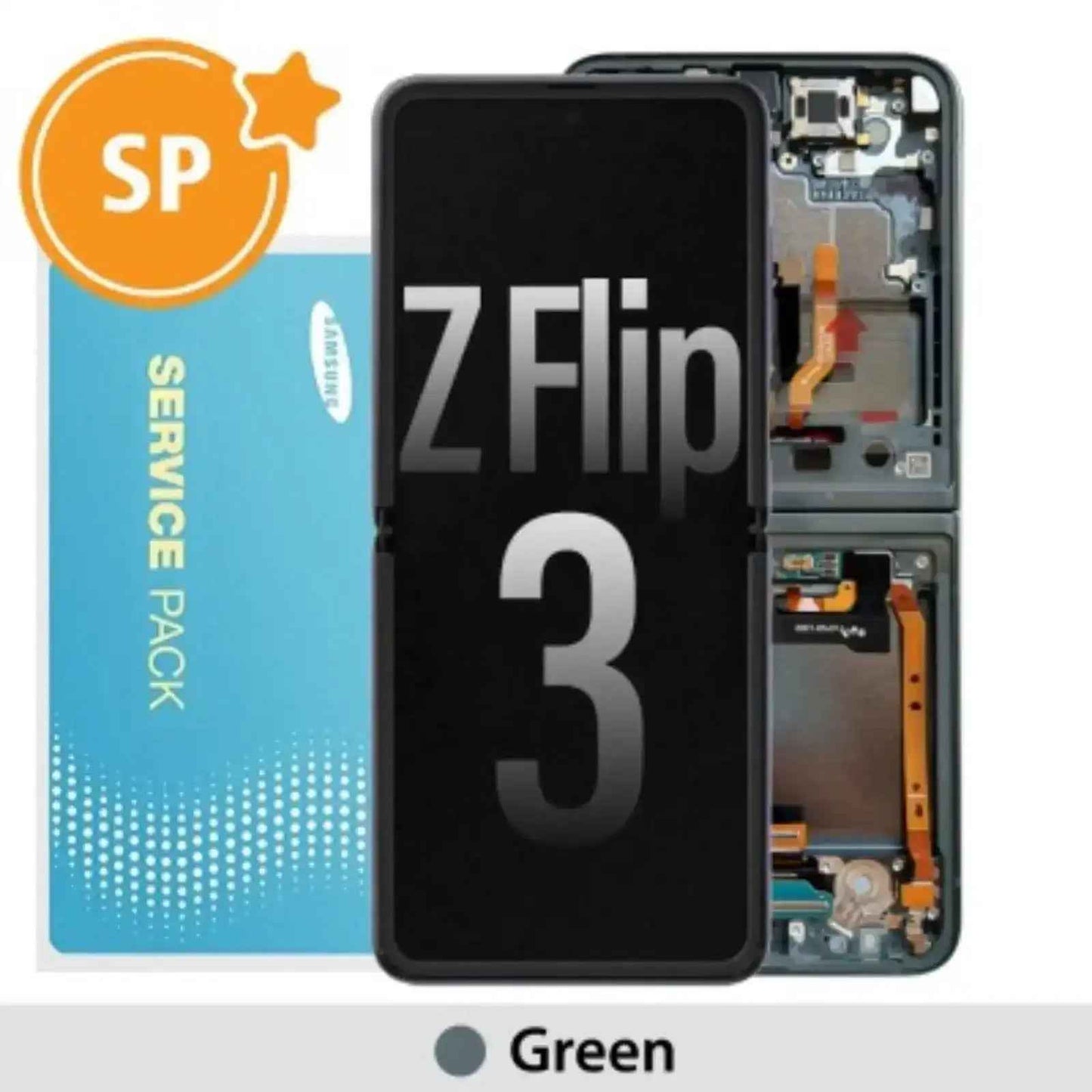 Samsung Galaxy Z Flip 3 5G Screen Digitizer Without Battery No Camear GH82-27243C (Service Pack)-Green