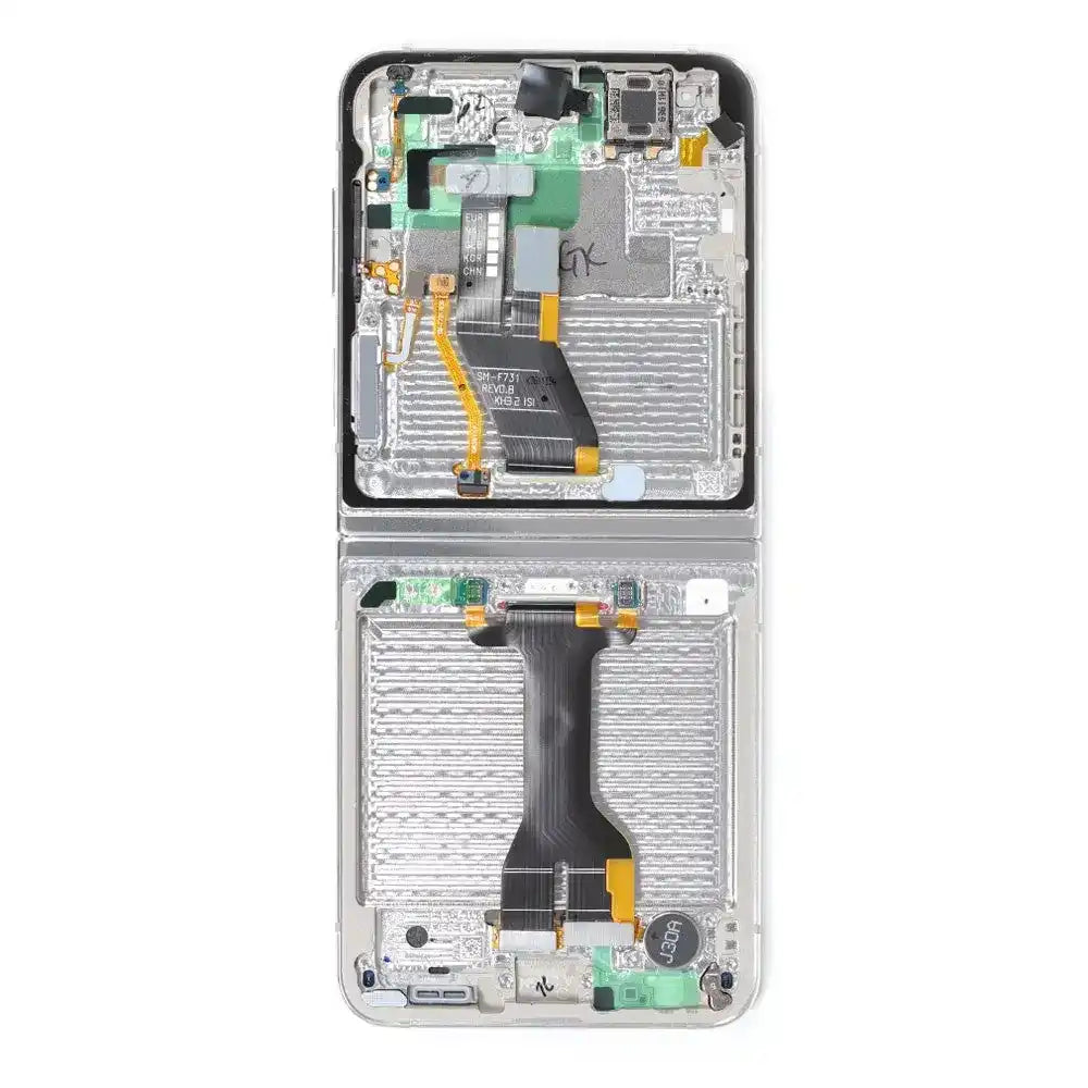 Samsung Galaxy Z Flip5 F731B OLED Screen Replacement with Frame GH82-31827B (Service Pack)-Cream SP - Service Pack OEM