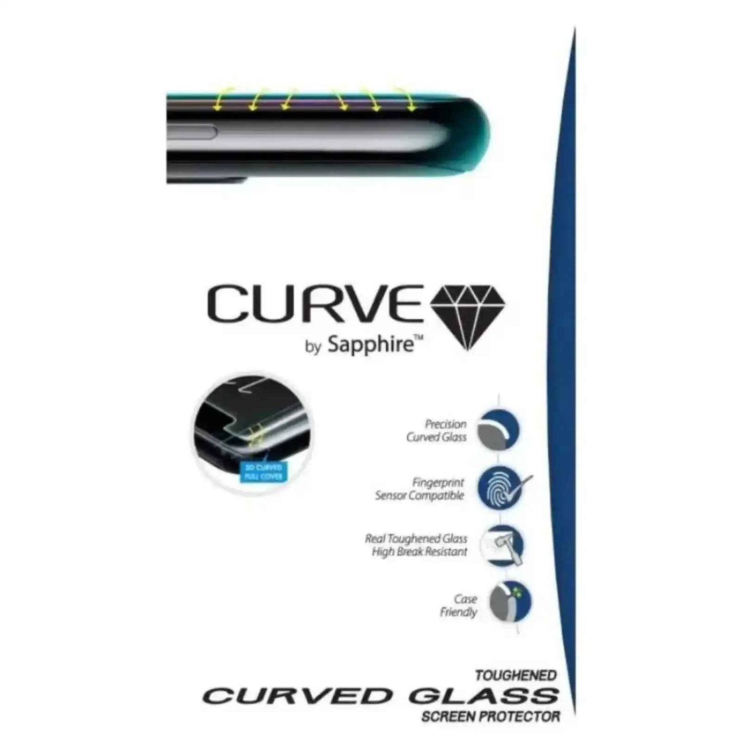 Sapphire Tempered Glass Screen Protector - Curved - Samsung Note 9