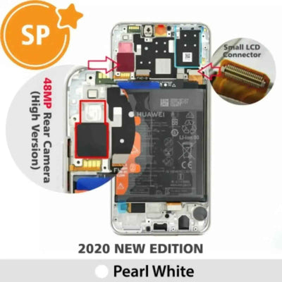 (Service Pack) LCD Screen Repair for Huawei P30 Lite New Edition 2020 02353FQB -Pearl White-This is 2020 new edition, not 2019 edition, please read carefully before purchase