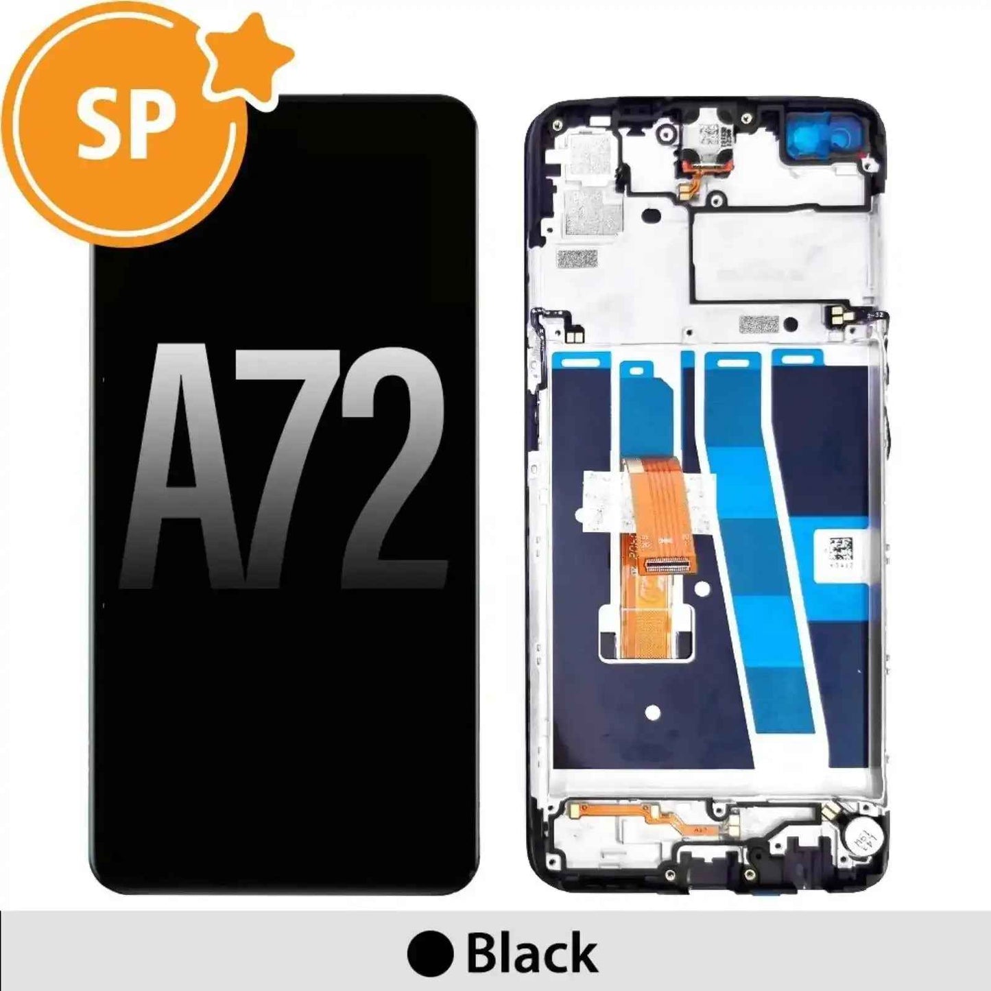 (Service Pack) LCD Screen Repair for OPPO A72 4904026 with Frame -Black