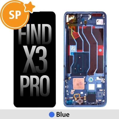 (Service Pack) LCD Screen Repair for OPPO Find X3 Pro 4906613 with Frame -Blue