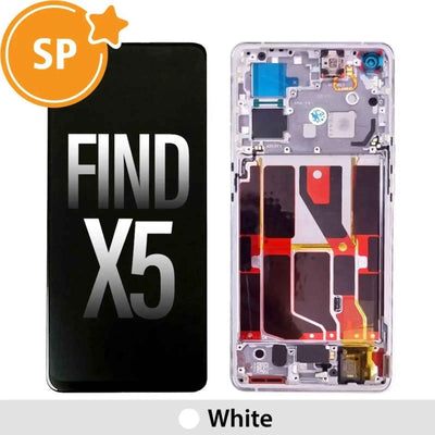 (Service Pack) LCD Screen Repair for OPPO Find X5 4130016 with Frame -White