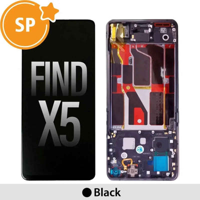 (Service Pack) LCD Screen Repair for OPPO Find X5 4130031 with Frame -Black