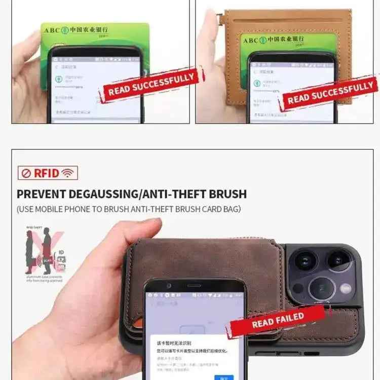 Skin Feel Dream RFID Anti-theft PU Card Bag Phone Case