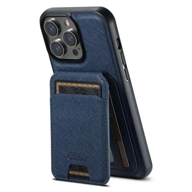 Suteni H18 Cross Grain MagSafe Wallet Leather Phone Case Suteni