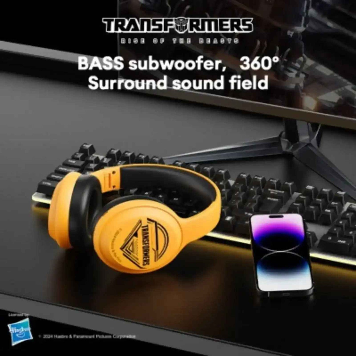 Transformers TF-G06 Wireless Bluetooth Gaming Headset-Yellow