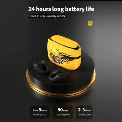 Transformers TF-T05 Ear Clip Open Touch ENC Noise Reduction Earphones-Yellow transformers