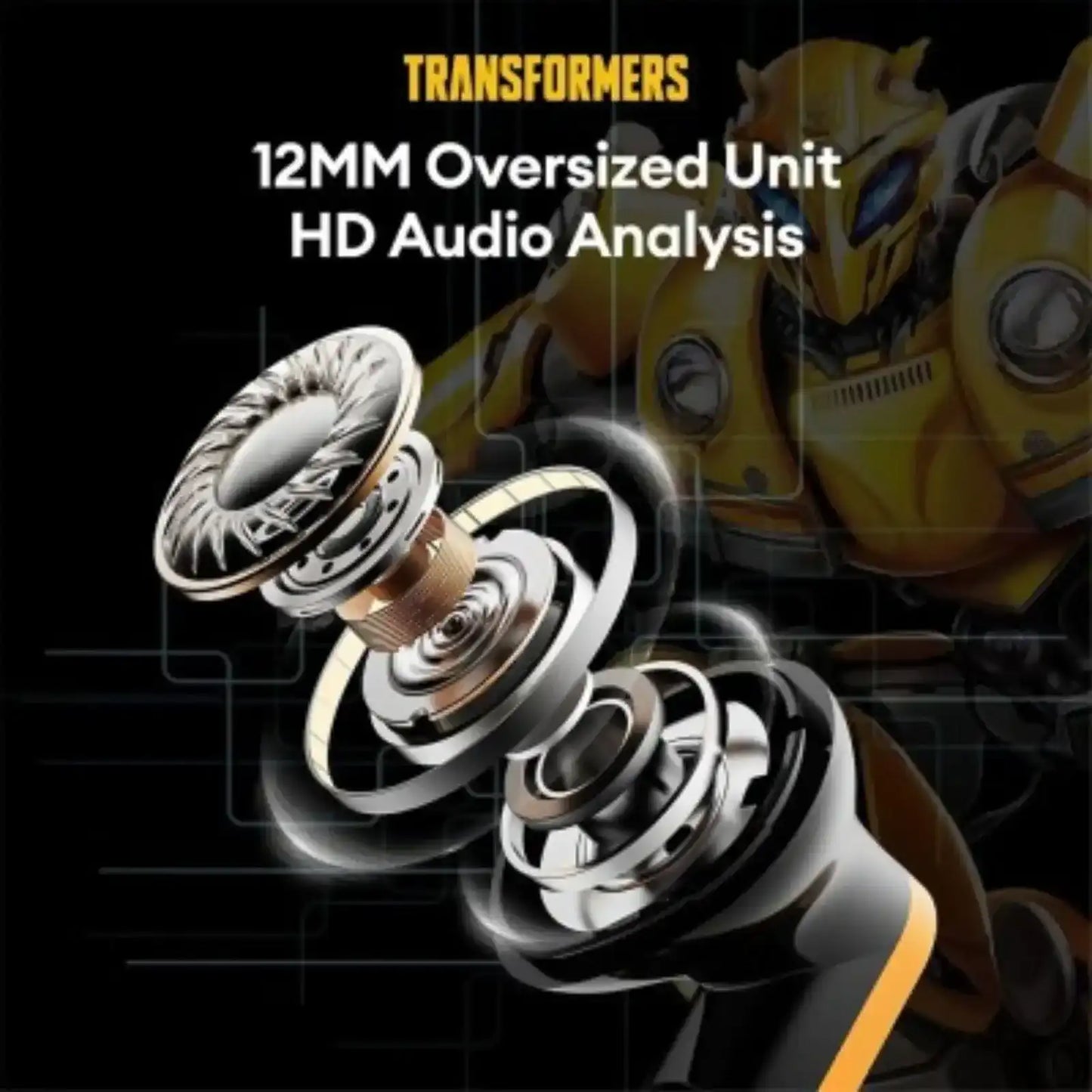 Transformers TF-T11 TWS Low Latency Sport Earphones-Yellow transformers