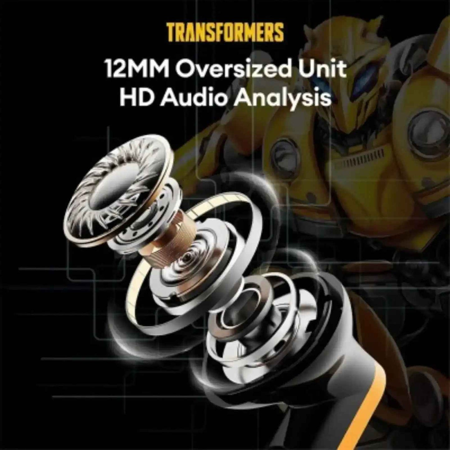 Transformers TF-T11 TWS Low Latency Sport Earphones-Yellow