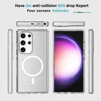 UTIA Shockproof Transparent Magsafe Cover Case for Samsung Galaxy S25 Ultra-Transparent
