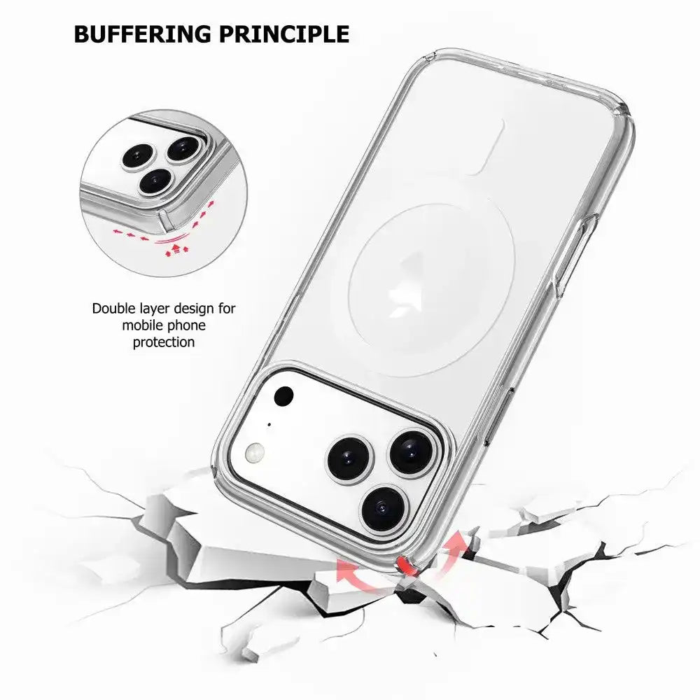 UTIA Ultimake Shockproof Transparent Case Cover With Magnetic Ring for iPhone 17 UTIA