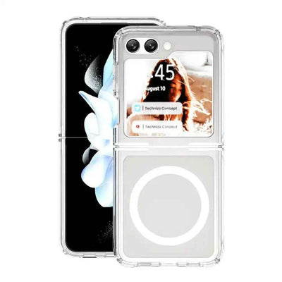 Ultimake Shockproof Transparent Case Cover With Magnetic Ring for Samsung Galaxy Z Flip6-Transparent