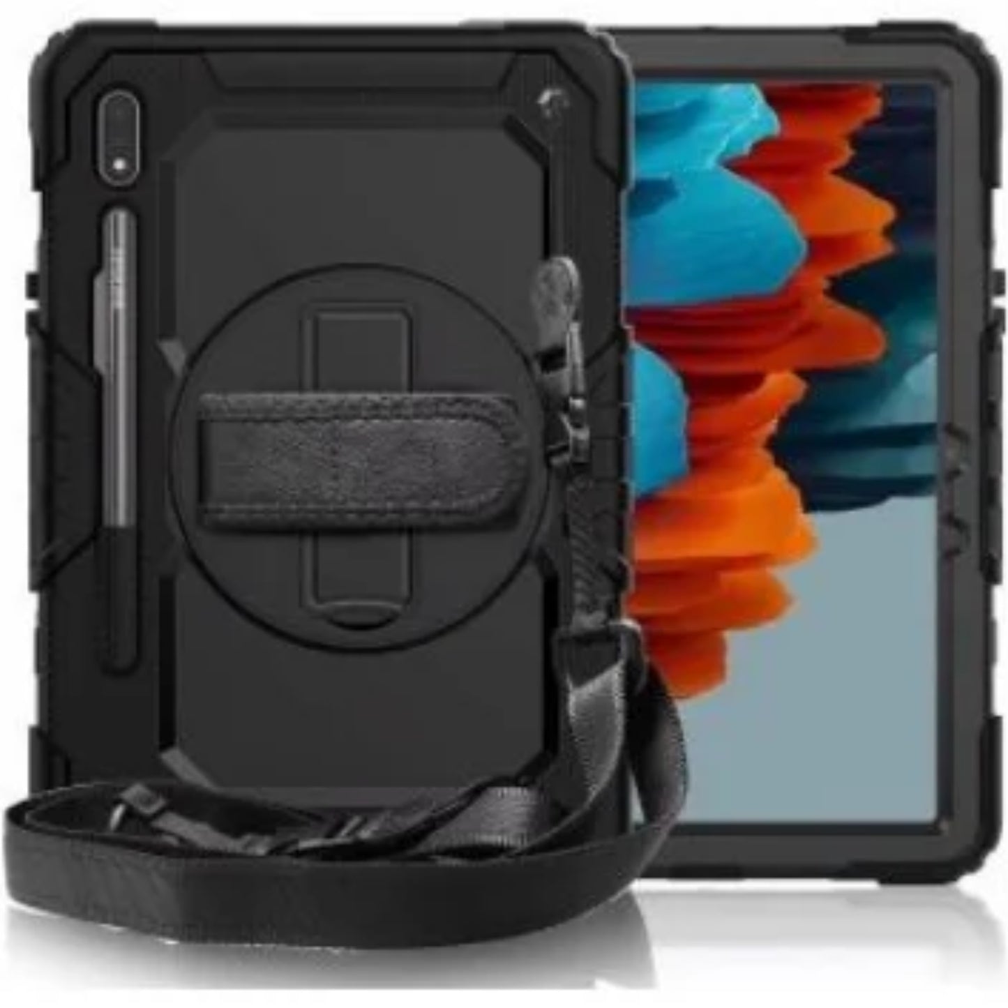 Pure Guardian 2 Case iPad New 2017/2018 9.7 - Black With Strap And In-build Screen Guard