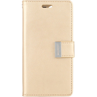 Mercury Rich Diary Case for iPhone 15 Gold