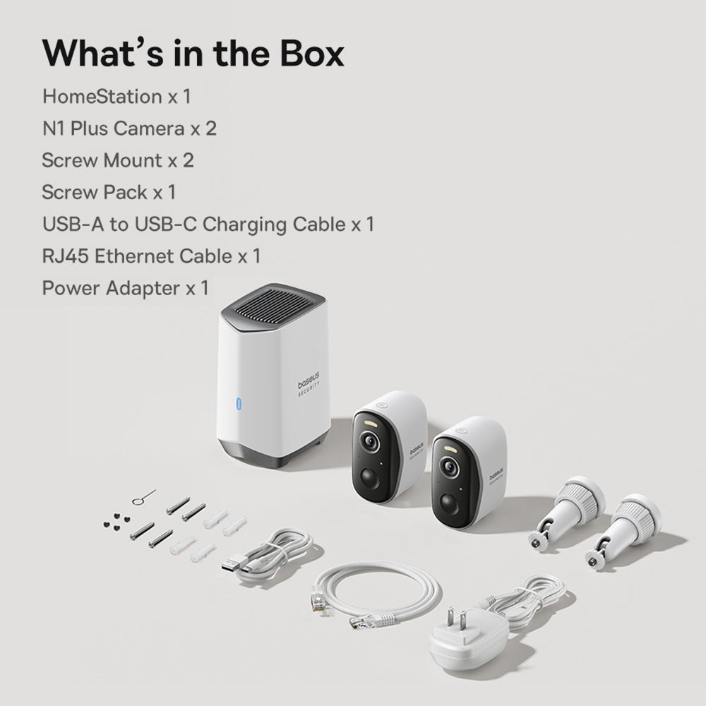 Baseus Security N1 Plus Series Outdoor Camera 2K 2-Cam Kit