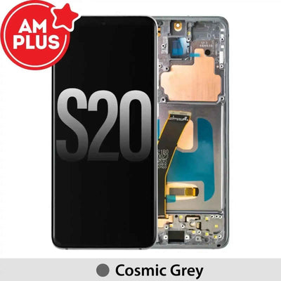 AMPLUS OLED Screen Replacement Digitizer with Frame For Samsung Galaxy S20 G980-Cloud Blue