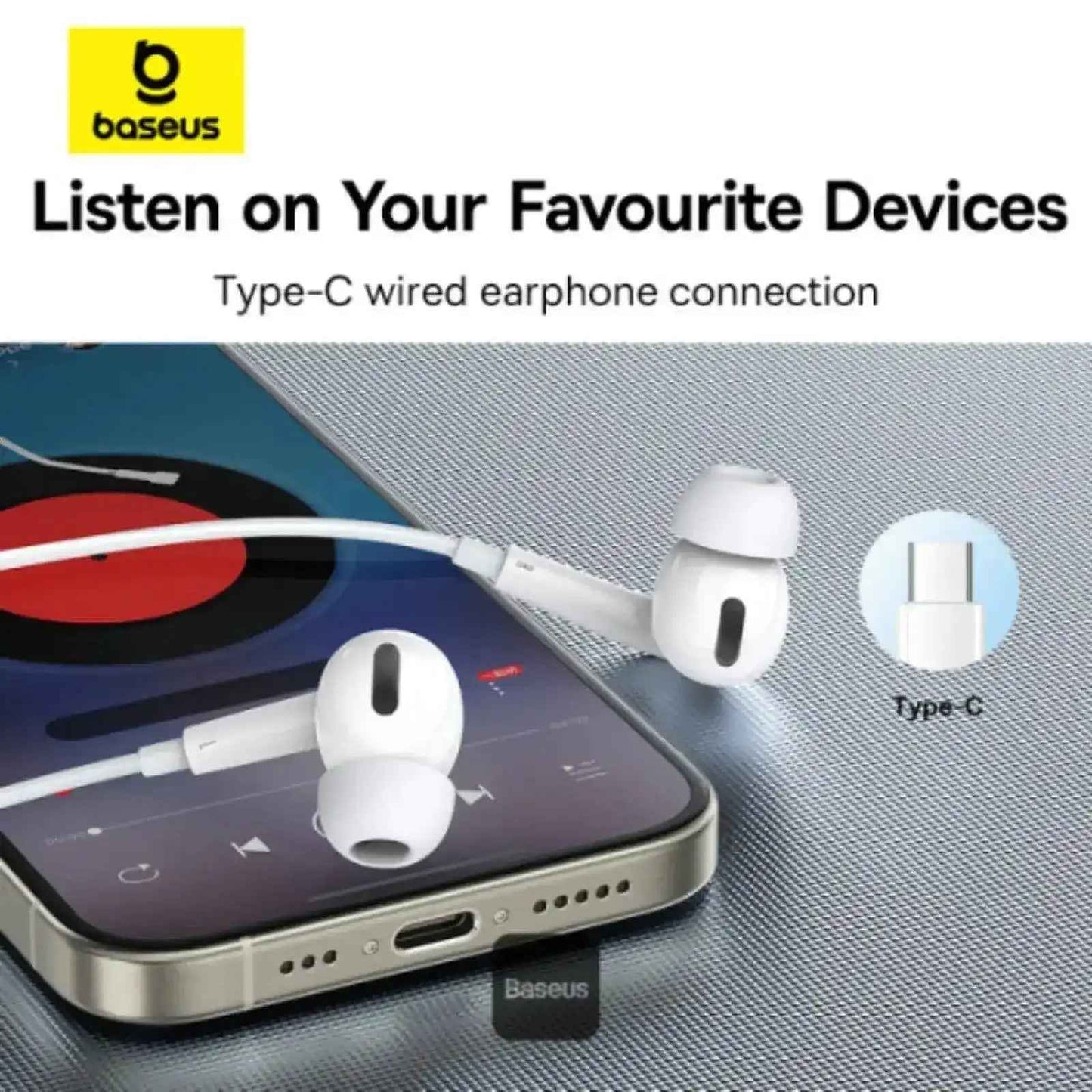 Baseus Encok CZ18 Wired Earphones-White