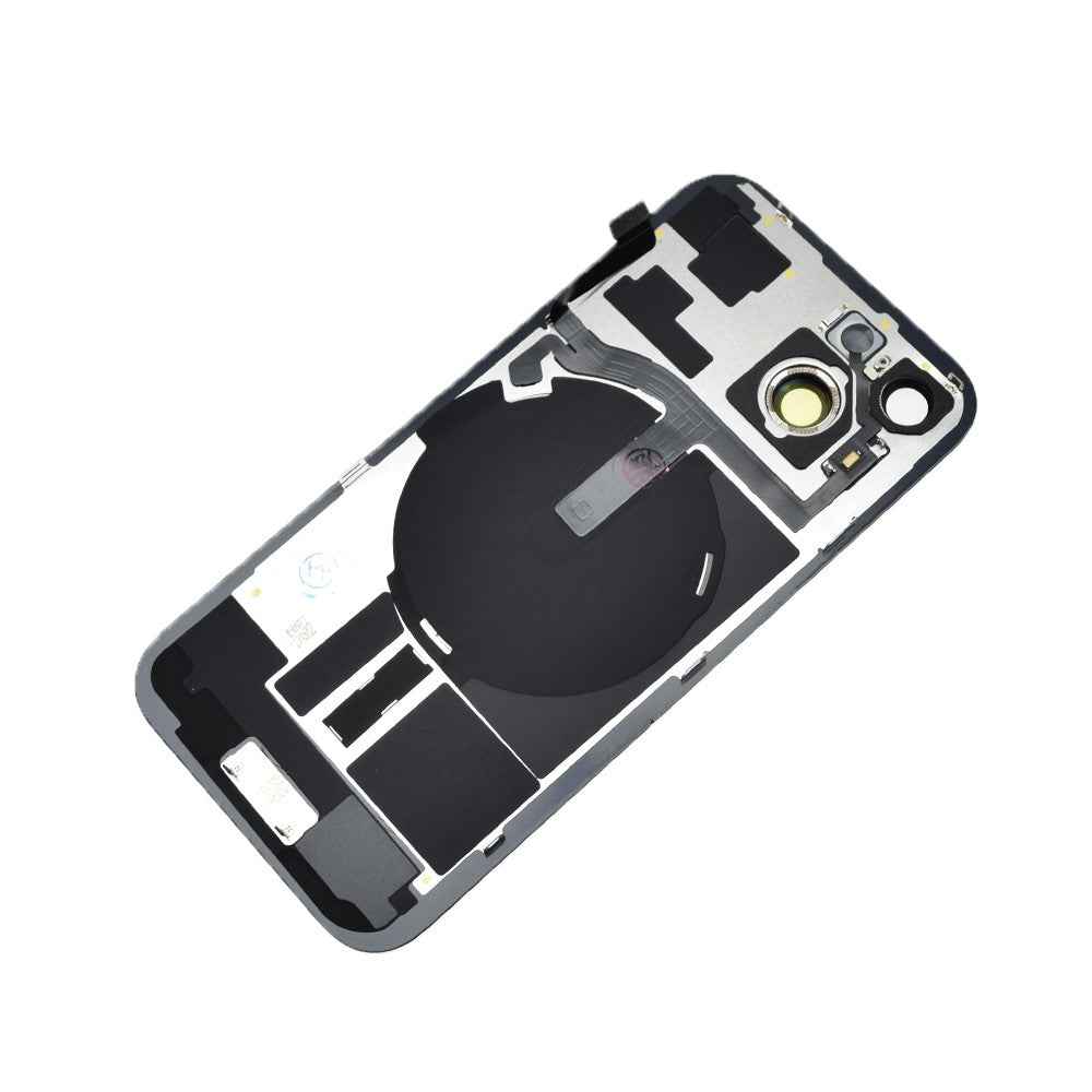 BQ7 Rear Cover Glass with Camera Lens Glass and Wireless NFC Charging with Flash Flex Cable for iPhone 15-Green