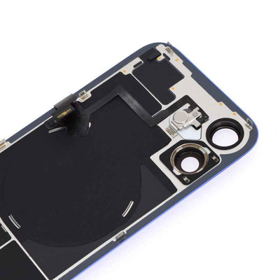 BQ7 Rear Cover Glass with Camera Lens Glass and Wireless NFC Charging with Flash Flex Cable for iPhone 16-Ultramarine