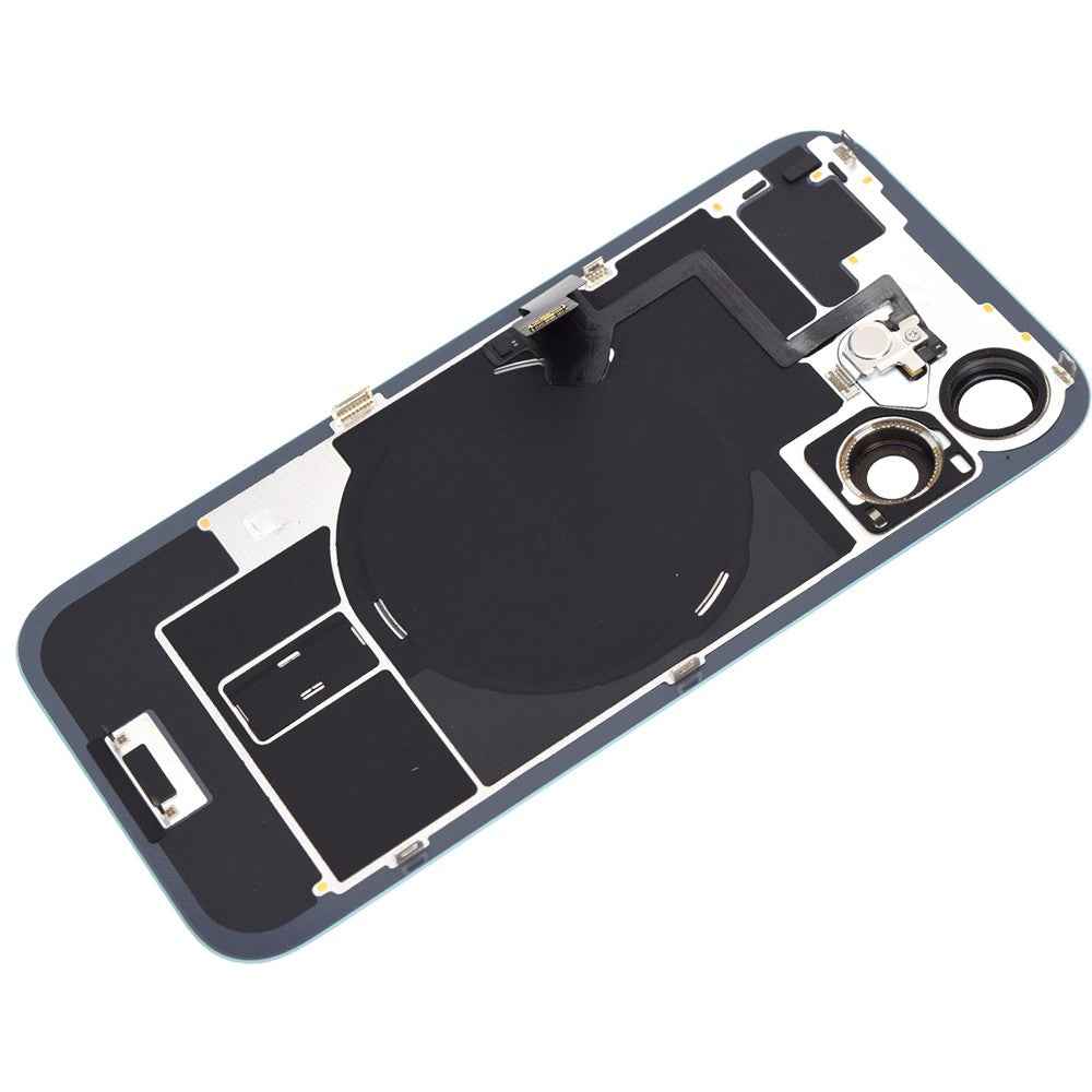 BQ7 Rear Cover Glass with Camera Lens Glass and Wireless NFC Charging with Flash Flex Cable for iPhone 16-Teal