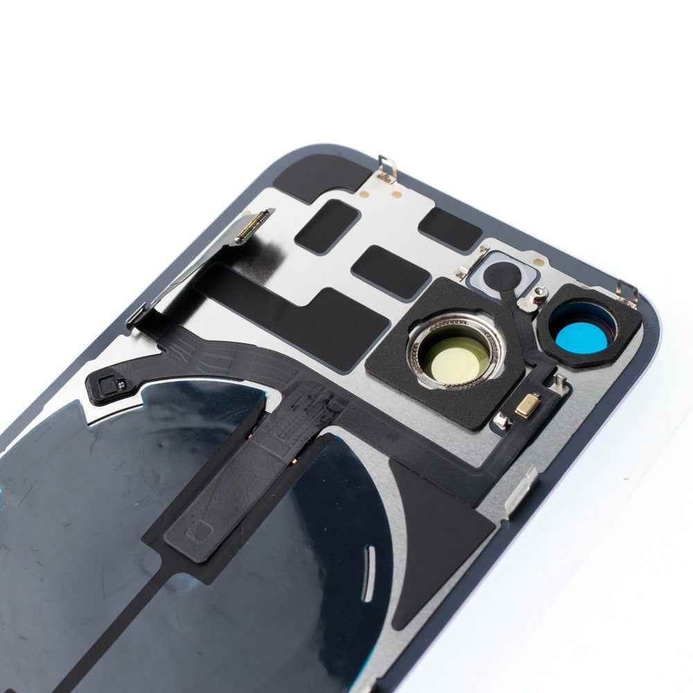 BQ7 Rear Cover Glass with Camera Lens Glass and Wireless NFC Charging with Flash Flex Cable for iPhone 14-Purple