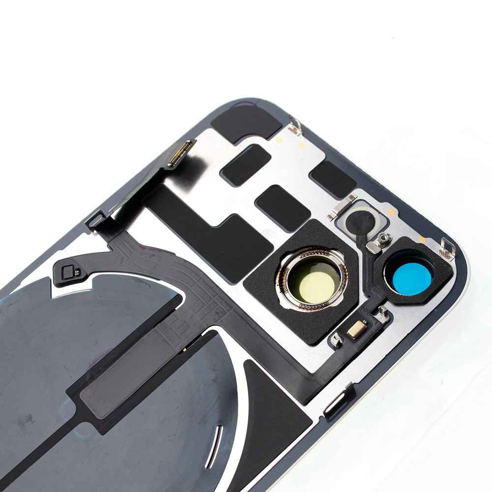 BQ7 Rear Cover Glass with Camera Lens Glass and Wireless NFC Charging with Flash Flex Cable for iPhone 14-Starlight