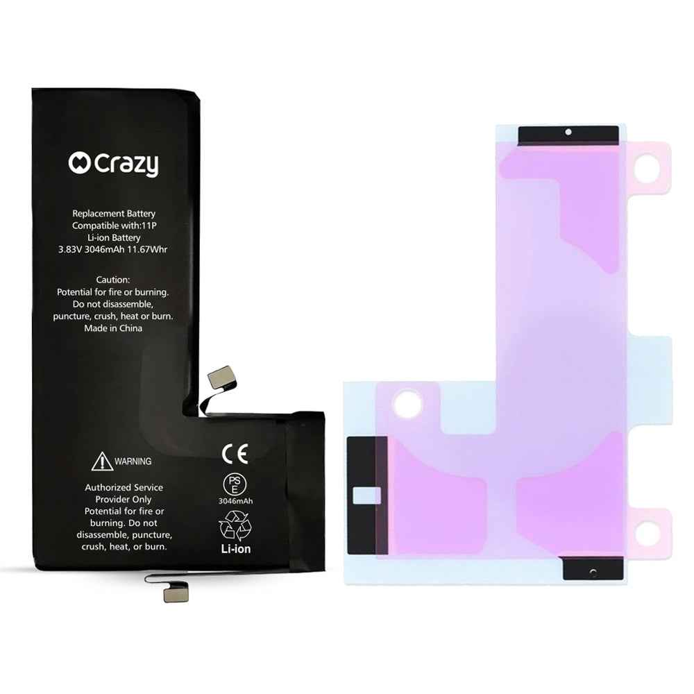 Crazy Improved Quality- iPhone 11 Pro Replacement Battery with Adhesive Strips 3046mAh (TI CHIP: 27546)
