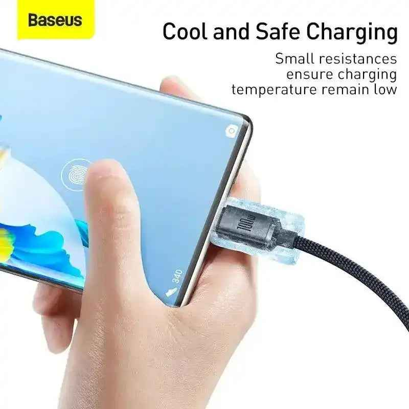CW-FXP Baseus Crystal Shine Series Fast Charging Data Cable USB to Type-C 100W 1.2m-Black